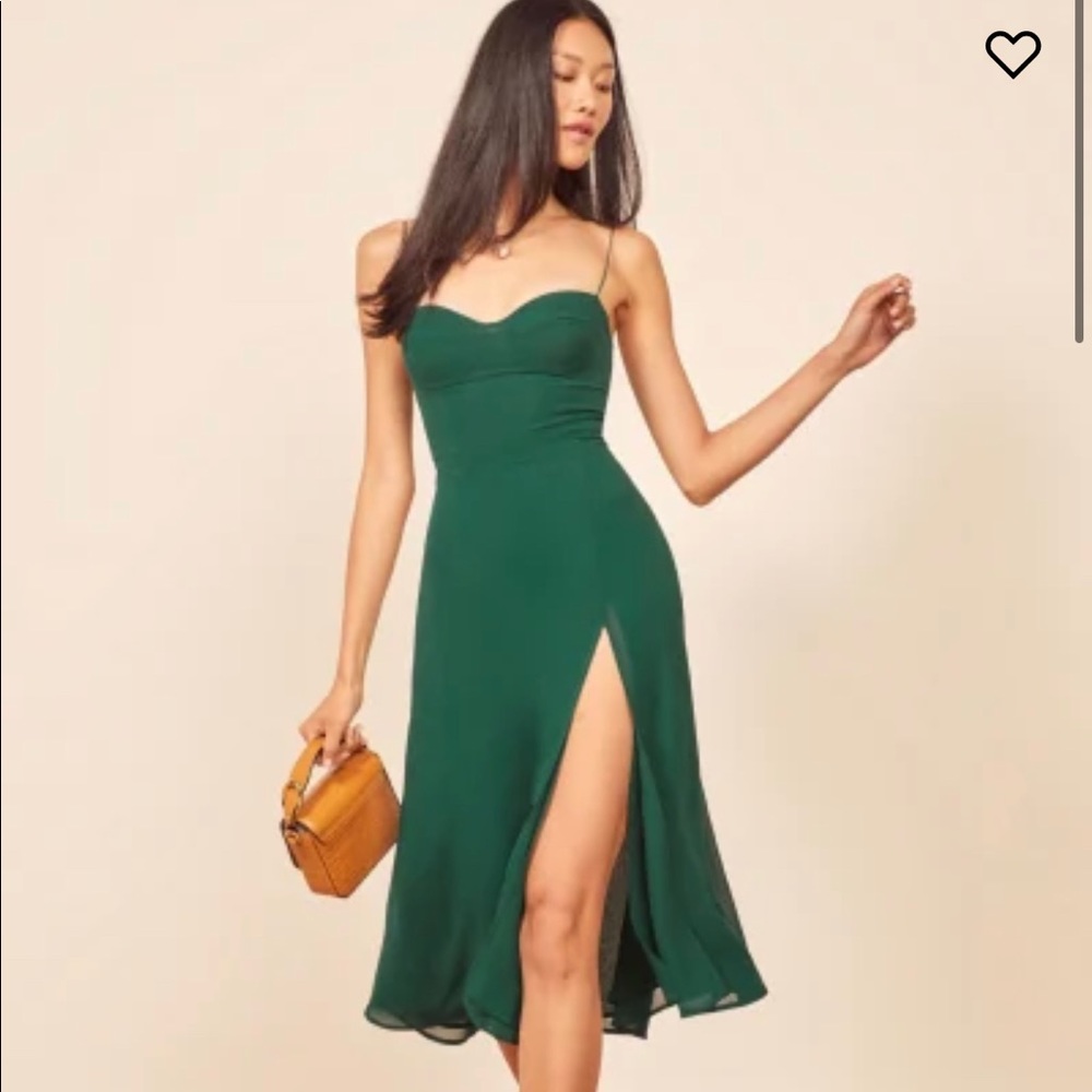 Juliette Dress in Emerald green from Reformation